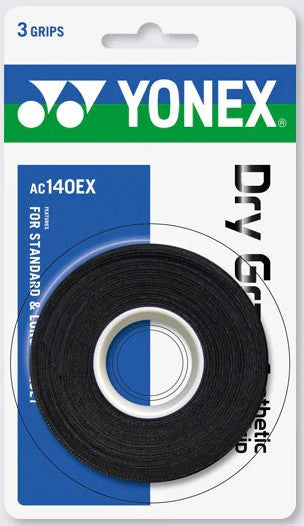 Yonex Dry Grap AC140EX Synthetic Overgrip 3 Pack Grips Yonex Black 