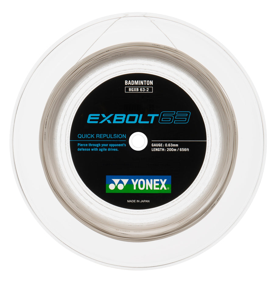Yonex Exbolt 63 Badminton String 200m Reel Badminton Strings Yonex White 