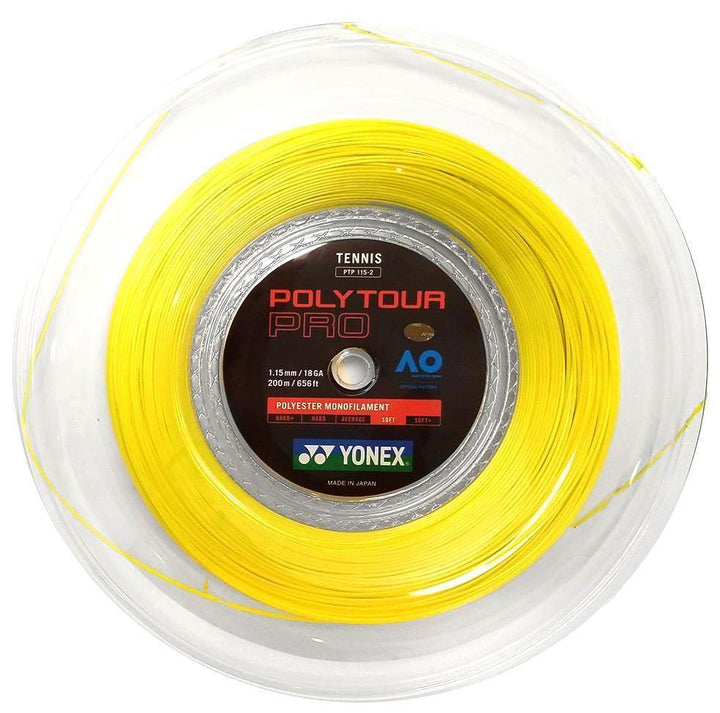 Yonex Poly Tour Pro 115 18g Flash Yellow Tennis 200M String Reel Tennis Strings Yonex 