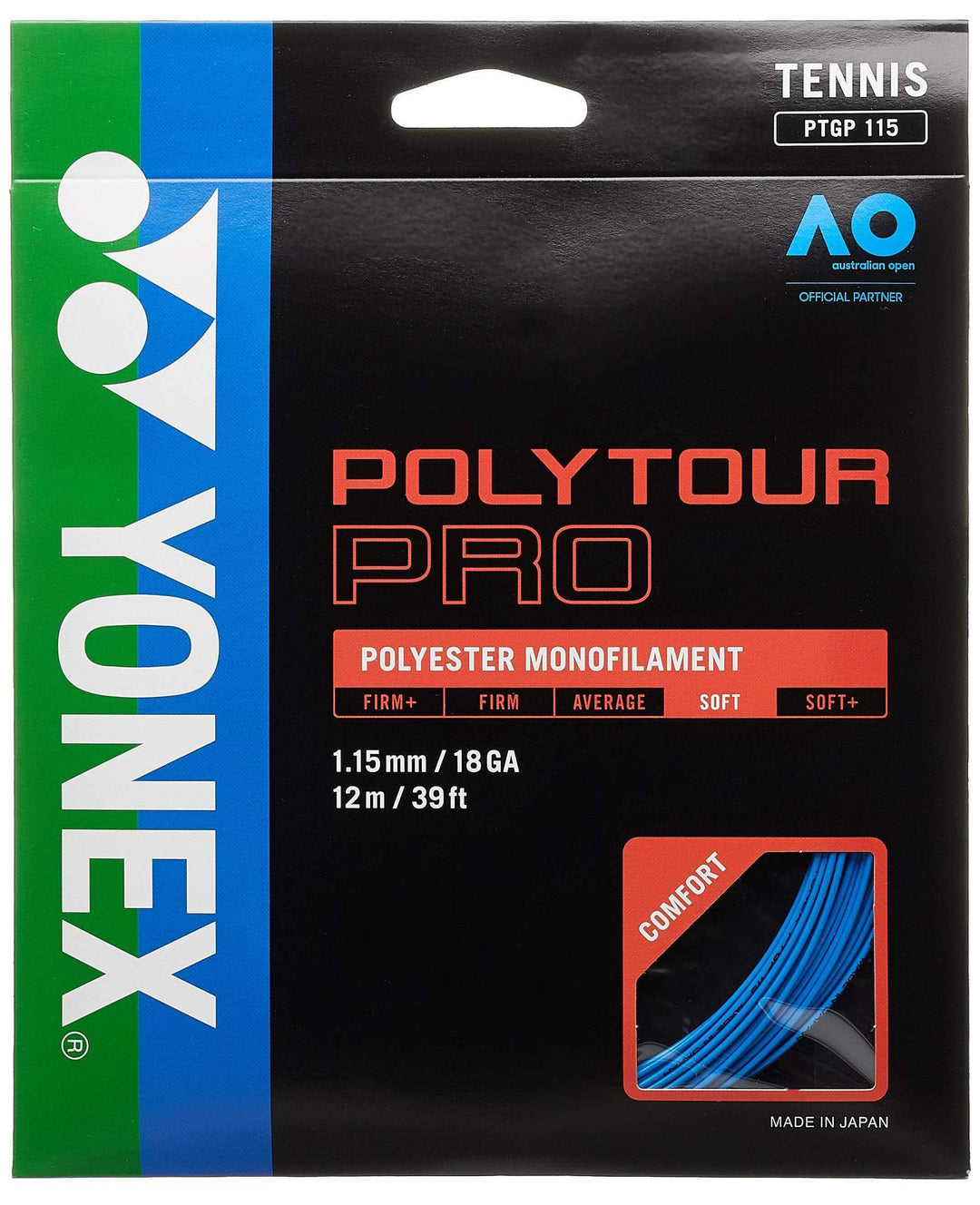 Yonex Poly Tour Pro 115 18g Tennis 12M String Set Tennis Strings Yonex Blue 