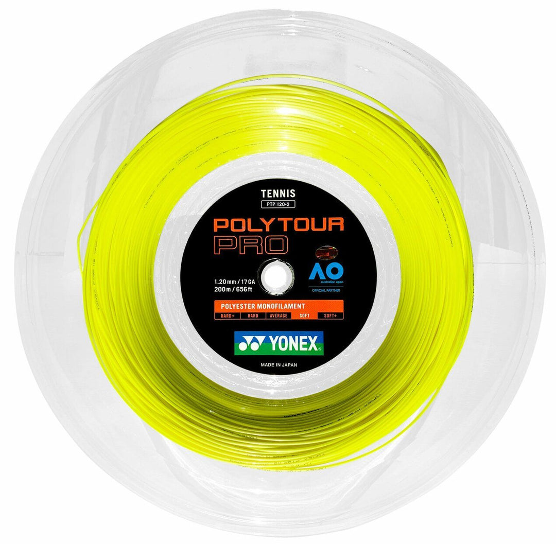 Yonex Poly Tour Pro 120 17g Yellow Tennis 200M String Reel Tennis Strings Yonex 
