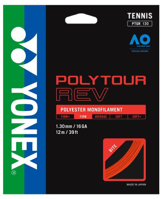 Yonex Poly Tour Rev 130 16g Red Tennis 12M String Set Tennis Strings Yonex 
