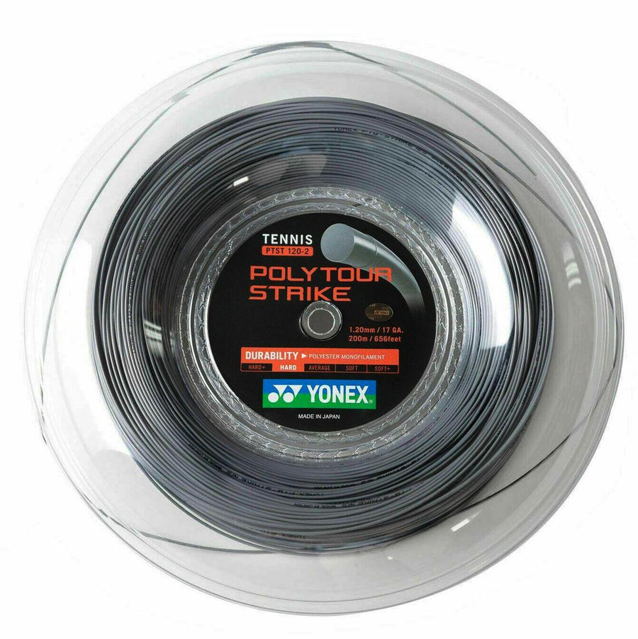 Yonex Poly Tour Strike 120 17g Black Tennis 200M String Reel Tennis Strings Yonex 