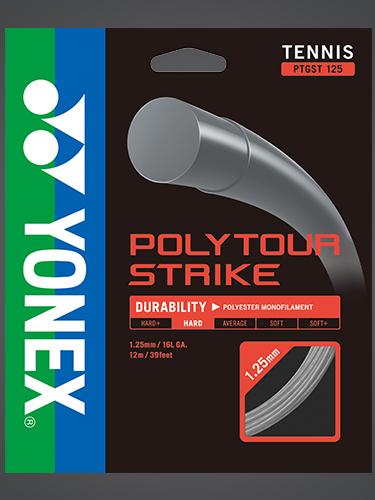 Yonex Poly Tour Strike 125 16Lg Black Tennis 12M String Set Tennis Strings Yonex 