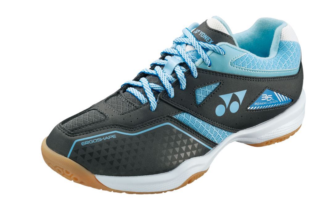 Yonex Power Cushion SHB 36 Ladies Court Shoes Charoal Grey/Blue Women's Court Shoes Yonex 